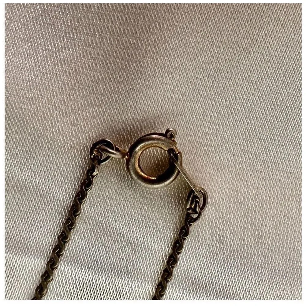 Silver tone puffy heart pendant necklace